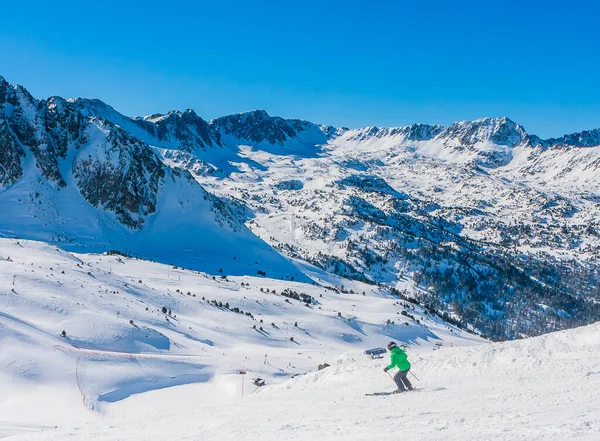 Skigebiet Grandvallira Blick Auf Die Pyrenäen Ruhe Mit Der Ganzen — Stockfoto