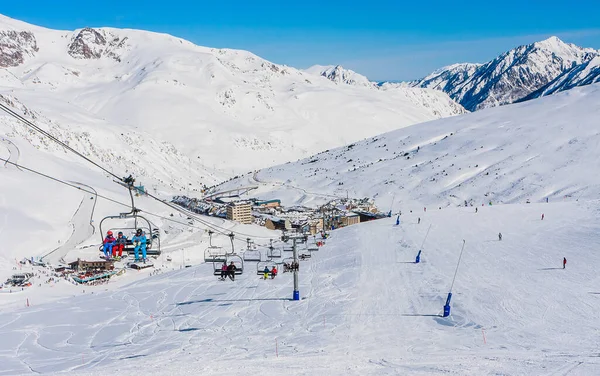Pas Casa Andorra Inverno Grandvalaria Ski Area Andorra Europa — Fotografia de Stock