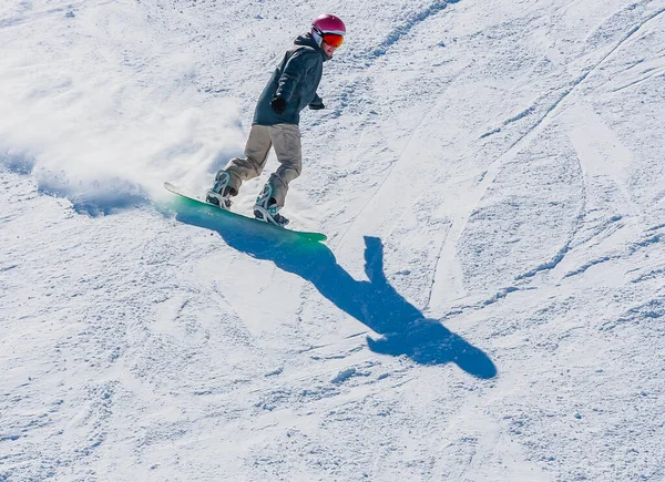 Snowboardzista Stokach Ośrodka Narciarskiego Grandvallira Góry Pirenejów Andora — Zdjęcie stockowe
