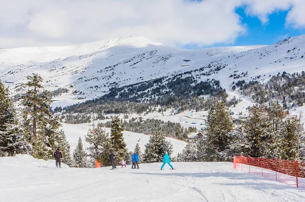 Skigebiet Grandvallira Blick Auf Die Pyrenäen Ruhe Mit Der Ganzen — Stockfoto