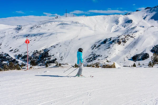 Skidorten Grandvallira Utsikt Över Pyrenéerna Vila Med Hela Familjen Och — Stockfoto