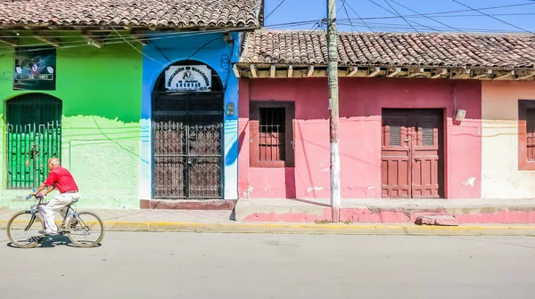 Strada Con Case Colorate Granada Fondata Nel 1524 Nicaragua America — Foto Stock