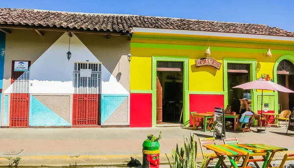 Rua Com Casas Coloridas Granada Fundada 1524 Nicarágua América Central — Fotografia de Stock