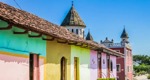 Straat Met Kleurrijke Huizen Granada Opgericht 1524 Nicaragua Midden Amerika — Stockfoto