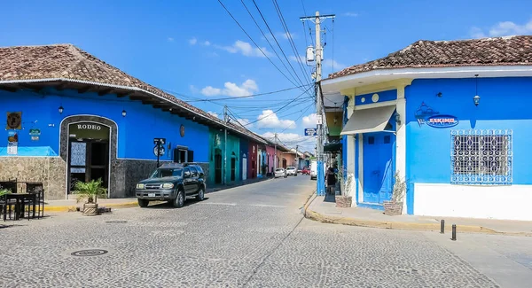 Straat Met Kleurrijke Huizen Granada Opgericht 1524 Nicaragua Midden Amerika — Stockfoto