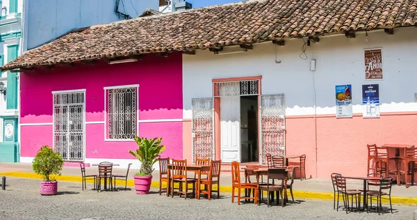 Улица Красочными Домами Гранада Основана 1524 Году Никарагуа Центральная Америка — стоковое фото