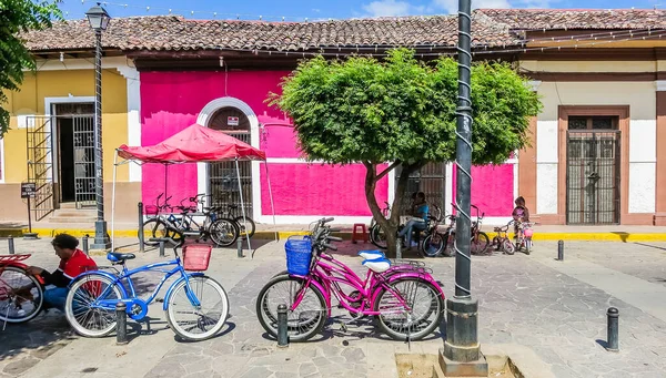 Straat Met Kleurrijke Huizen Granada Opgericht 1524 Nicaragua Midden Amerika — Stockfoto