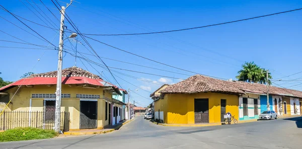 Gata Med Färgglada Hus Granada Grundades 1524 Nicaragua Centralamerika — Stockfoto