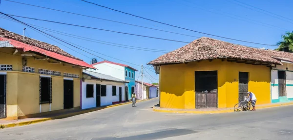 Οδός Πολύχρωμα Σπίτια Γρανάδα Ιδρύθηκε 1524 Νικαράγουα Κεντρική Αμερική — Φωτογραφία Αρχείου