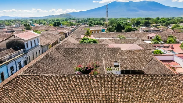 Vista Cidade Colonial Granada Nicarágua América Central Partir Telhado Igreja — Fotografia de Stock