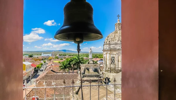 View Granada City Arch Bell Tower Merced Church Street Calle — Stock Photo, Image