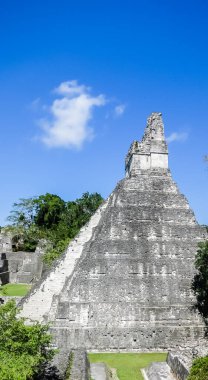 Temple No. 1t, Tikal, UNESCO Dünya Mirasları Alanı, Tikal Ulusal Parkı, Peten, Guatemala
