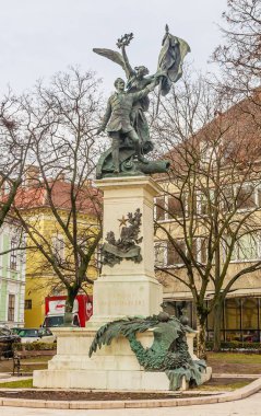 Gyorgy Zala Disz Kalesi Bölgesi tarafından yapılan 1848-49 Bağımsızlık Savaşı Anıtı. Macaristan. Budapeşte