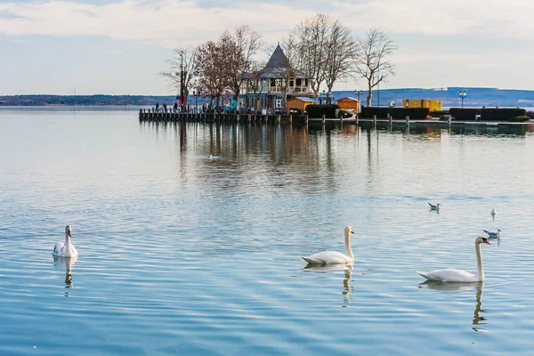 Macaristan Balaton Gölü Nün Kuzey Kıyısındaki Keszthely Iskelesinde — Stok fotoğraf