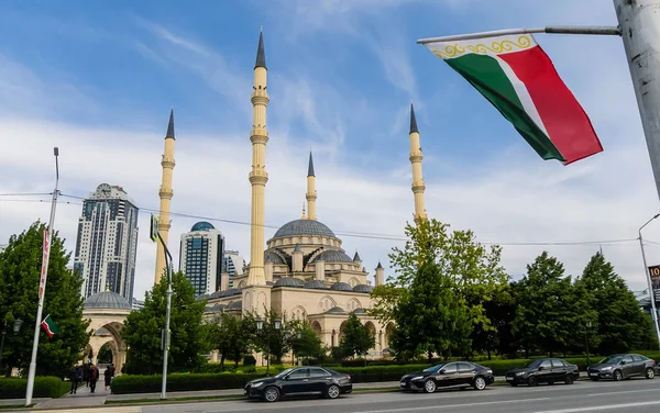 Çeçenistan Kalbi Camii Akhmad Kadyrov Camii Grozny Çeçenistan Başkenti Stok Fotoğraf