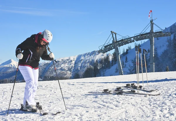 A rapariga da estância de esqui de Schladming. Áustria — Fotografia de Stock