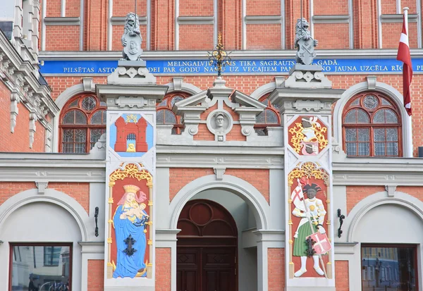 Casa dei Blackheads, un frammento della facciata, Riga — Foto Stock