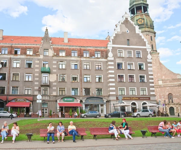 Riga'da Town Hall Meydanı. Letonya — Stok fotoğraf