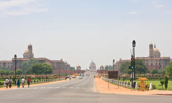 Esplanade Rajpath. The Indian government buildings. Residence of — Stock Photo, Image