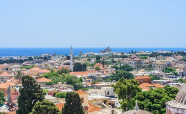 Rodos tarihi merkezi görünümü. Old Town. Rodos Adası