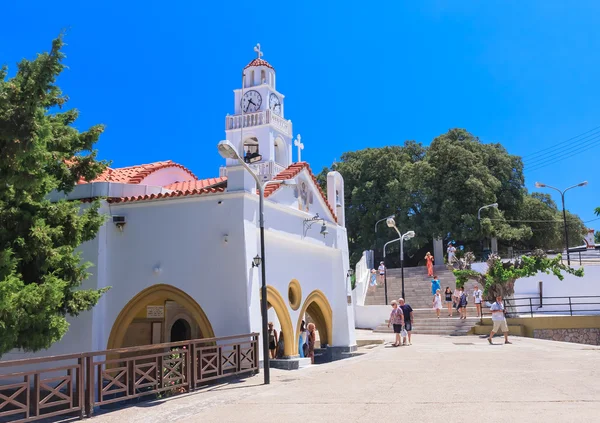 Eglise avec clocher. Monastère de Kato Tsambika. Île de Rhodes — Photo