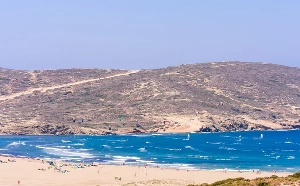 Stranden på näset Prasonisi. Rhodos. Grekland — Stockfoto