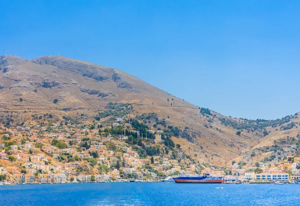 The capital of the island of Symi - Ano Symi. Greece — Stock Photo, Image