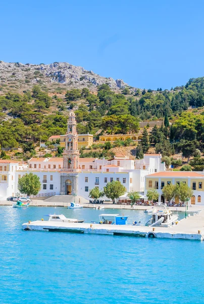 Kolostor panormitis. Symi-sziget. Görögország — Stock Fotó