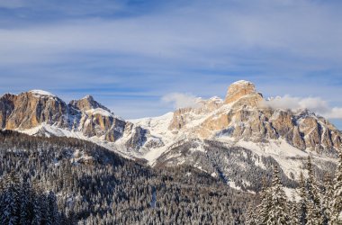 Dağ manzarası. Selva di Val Gardena, İtalya