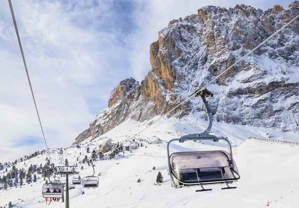 Lyžařském středisku Selva di Val Gardena, Itálie — Stock fotografie