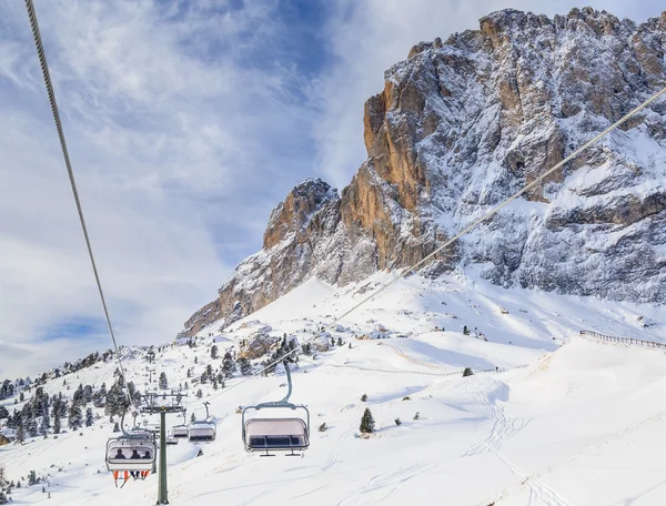 Skigebied van Selva di Val Gardena, Italië — Stockfoto