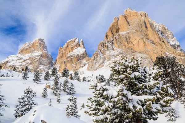 山の風景。セルヴァ ・ ディ ・ ヴァル ・ ガルディーナ、イタリア — ストック写真