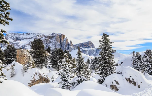 山の風景。セルヴァ ・ ディ ・ ヴァル ・ ガルディーナ、イタリア — ストック写真