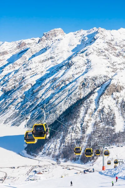 Ski lift.  Ski resort Livigno. Italy — Stock Photo, Image