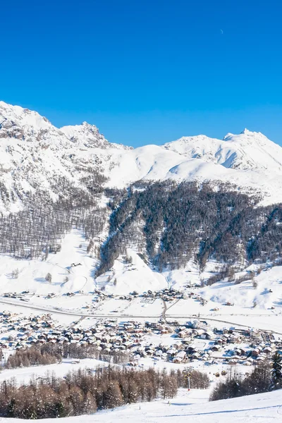Kayak Merkezi Livigno. İtalya — Stok fotoğraf