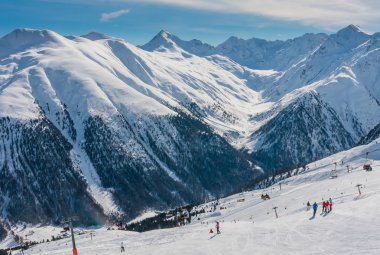 Kayak Alpleri'ndeki bir bakış. Livigno, İtalya