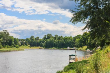 Neman Nehri manzarası. Druskininkai, Litvanya