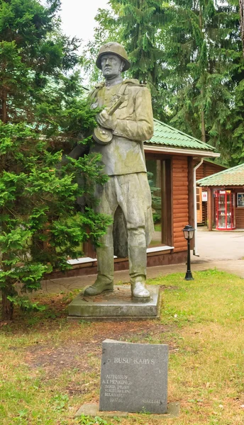 Heykel "Rus askeri". Grutas Parkı. Litvanya — Stok fotoğraf