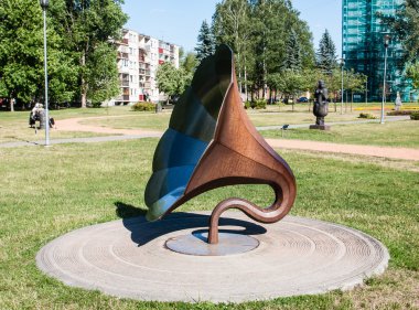 Müzik aletlerini park et. Druskininkai. Litvanya
