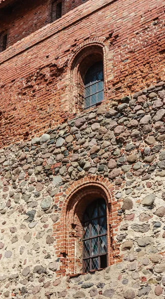 Detalhe de uma parede de Castelo de Trakai. Lituânia — Fotografia de Stock