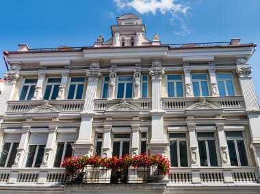The facade on the street Didzioji, Vilnius, Lithuania