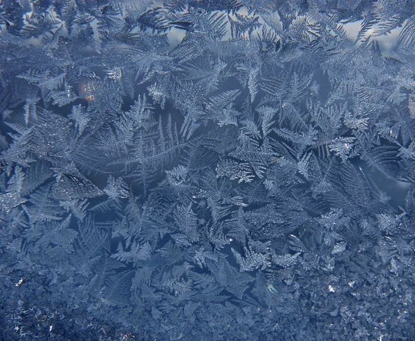 Μοτίβο πάγου στο παράθυρο — Φωτογραφία Αρχείου