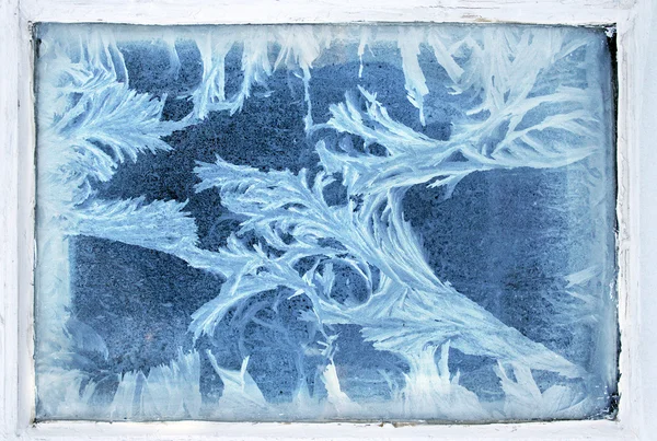 Frost pattern on the window — Stock Photo, Image