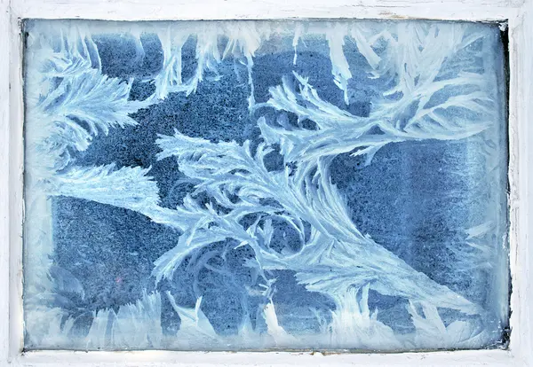 Frost pattern on the window — Stock Photo, Image