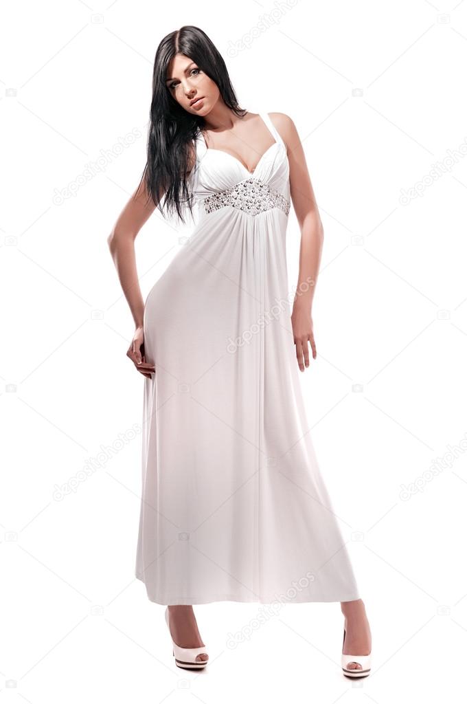 fashionable woman isolated on white background