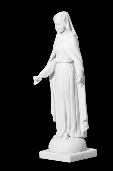 Witte stenen beeld van saint mary — Stockfoto