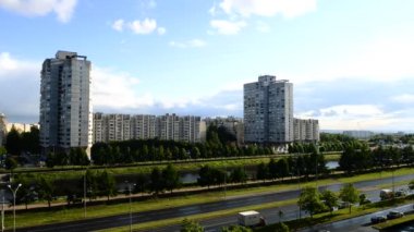 Sovyet dönemi binalarıyla Vasilievsky Adası, Saint Petersburg, Rusya Federasyonu