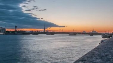 Palace Bridge (Dvortsoviy en). Beyaz geceler. Saint Petersburg, Rusya Federasyonu