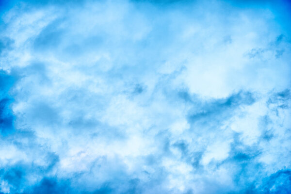 Beautiful white clouds moving over blue sky