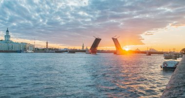 Peter ve Paul Fortress - St. Peter sembolü ile Palace Bridge